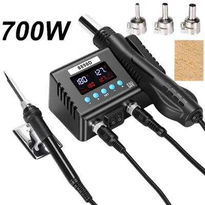 Produktbild von Heißluft-Rework-Lötstation - Digitale Temperaturregelung - Elektrischer Lötkolben - 700 W - Für Elektronikreparaturen