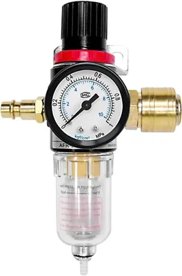 Imagen del producto de Regulador de presión con separador de agua, de 1/4 de pulgada, para accesorios de compresor