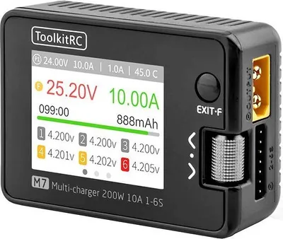 Produktbild von ToolkitRC M7 LiPo 1-6S 10A Ladegerät Charger DC 7-28V