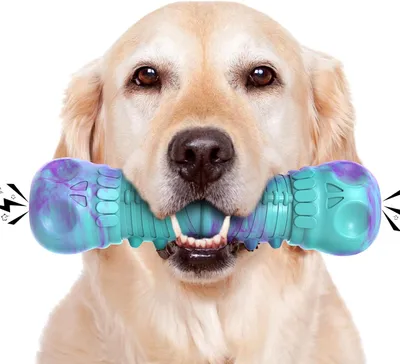 Produktbild von Hundespielzeug für große und mittelgroße Hunde, unzerstörbares Kauspielzeug aus Naturkautschuk, langlebig