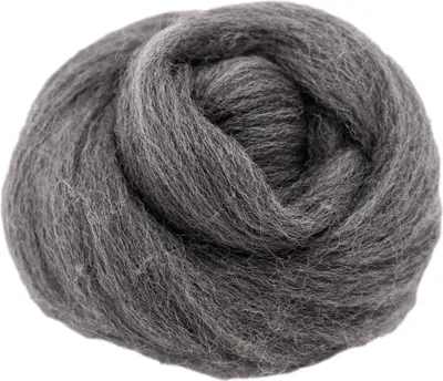 Produktbild von Filzwolle zum Trockenfilzen und Nassfilzen - Farbe Grau-Meliert 20gr.