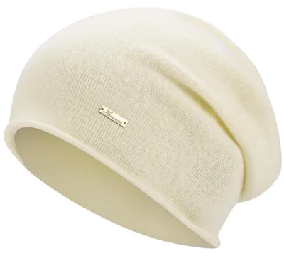 Immagine prodotto di Berretto da donna/uomo, 100% lana australiana, modello slouch, traspirante, adatto a 3 stagioni, color beige