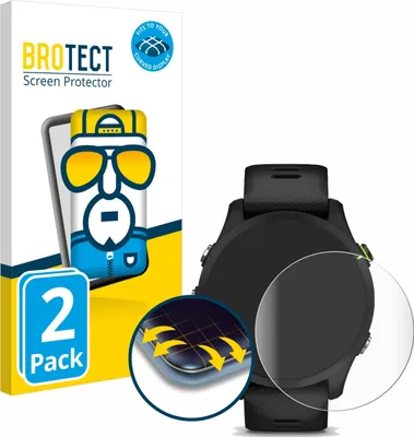 Produktbild von 2x BROTECT Fullscreen Schutzfolie für Garmin Forerunner 255 / 255 Music Displayschutz Folie Fullcover Klar Transparent