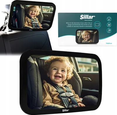 Produktbild von Sillar Kinderspiegel Auto 30x19 cm Babyspiegel Rücksitz 360°