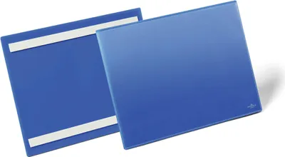 Obrázek produktu pro DURABLE Samolepicí kapsa na štítky A4, na ší?ku, tmav? modrá, 179807, 50 ks
