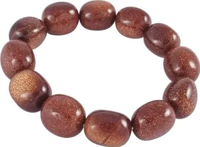 Produktbild von Edelstein-Armband, Goldfluß braun, Nuggets 12 x 16 mm