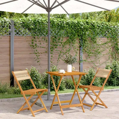 Produktbild von Maison Exclusive - 3-tlg. Bistro-Set Beige Polypropylen und Massivholz