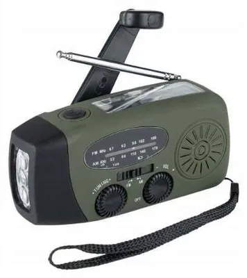 Obrázek produktu pro FOSCO Fosco Emergency Emergency radio with light and power bank Green  Black