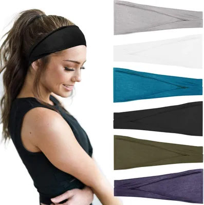 Produktbild von Stirnband Damen Stirnband Sport Haarband Elastisches Breites Stirnband Damen Yoga Workout Stirnband (6PCS)