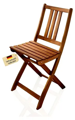 Produktbild von Gartenstuhl aus massivem Akazienholz - Klappbar, Pflegeleicht und Hochwertig - Ideal für Garten, Balkon und Terrasse