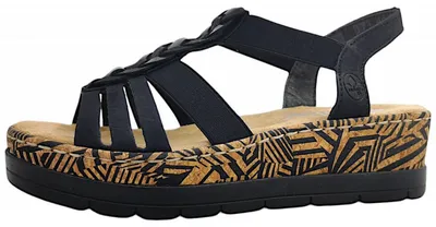 Image de Sandales Rieker pour femmes, modèle "Damenschuhe", couleur bleu, style décontracté