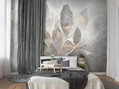 Produktbild von Vlies Fototapete Blätter 400x280 cm Tapeten Wandtapete XXL Natur Pflanzen Steinwand f-C-10057-a-a