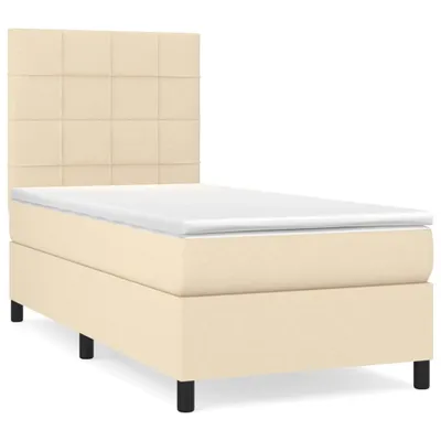 Produktbild von Boxspringbett mit Matratze Creme 100x200 cm Stoff