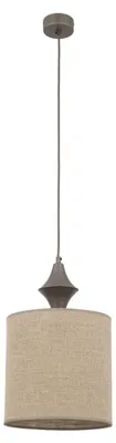 Produktbild von Hängelampe Stoff Metall E27 D: 25 cm H: max. 165 cm Braun rund Modern Pendelleuchte