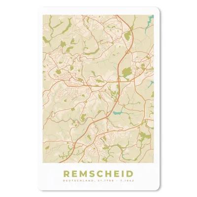 Produktbild von MuchoWow® Mauspad Mousepad Stadtplan - Remscheid - vintage - Karte 40x60 cm - Mousepads - Maus Mat - Pad - Mausunterlage - Schreibtisch Accesoire