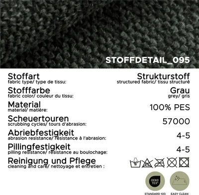 Produktbild von xonox.home Bono Schlafsofa 3 Sitzer grau B/H/T: 199x91x91cm