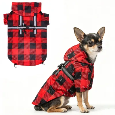 Immagine prodotto di BEAUTYZOO: Mantelli impermeabili per cani con cappuccio e pettorina integrata, giacche, poncho