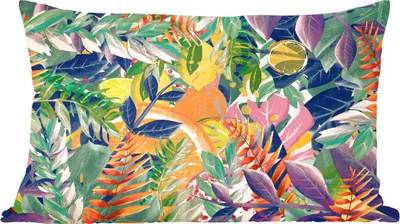 Produktbild von MuchoWow® Zierkissen Sofakissen Wohnzimmer Dekokissen 50x30 cm Blumen - Dschungel - Tropisch - Wohnzimmerdekoration - Polster mit Photo