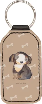 Produktbild von Mr. & Mrs. Panda Taschenanhänger Hund Entspannen - Hundeglück - Geschenk, Schlüsselanhänger Mit Spruch, Entspannt, schlüssel anhänger, für, Schwarzer, Rechteckig, Süß