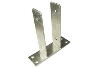 Produktbild von U-Pfostenträger zum Aufdübeln Pfostenträger für Holzpfosten zum Aufschrauben aus Stahl verzinkt Maße: 101 mm