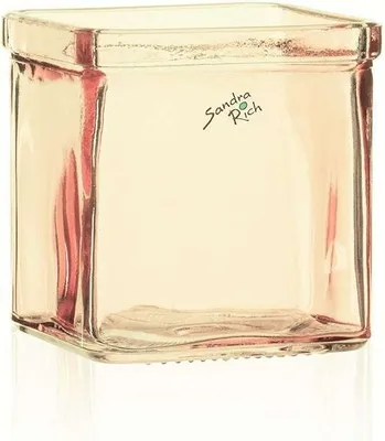 Produktbild von SANDRA RICH, GLAS- VASE. "CUBE square glass vase 7,5x7,5x7,5cm" ORANGE