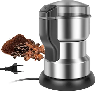 Elektrische Kaffeemühle, 150 W, 70 g, Edelstahlmesser, silber/schwarz