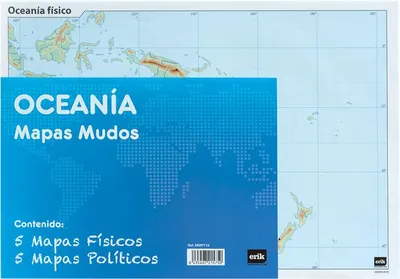 Produktbild von Pack 10 stille Karten für Ozeanien, Politik und Fischerei