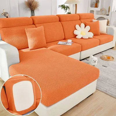 Obrázek produktu pro Pohovka Sedací polštář kryt Stretch Pohovka zadní polštáře kryty, oranžová