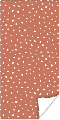 Produktbild von MuchoWow® Poster Polka dots - Orange - Weiß 60x120 cm - Wandschmuck