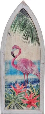 Image de Décoration murale DKD Home Decor Bois Rose Flamant Tropical
