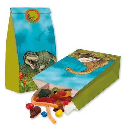 Produktbild von 8 Papiertüren Dinosaurier T-Rex