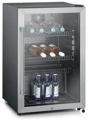 Produktbild von Severin Flaschenkühlschrank, 118l, Glastür, Schloss, LED, schwarz, 1 Stk.