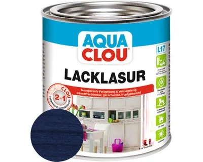 Produktbild von Clou Lack-Lasur Combi Aqua L17 blau 375 ml