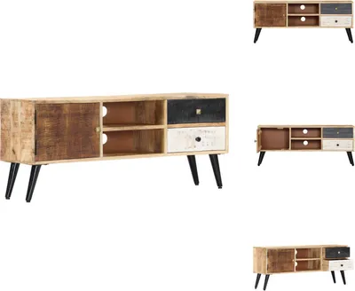 Image de vidaXL Armoire TV 115×30×47 cm Bois massif de manguier - Meuble TV