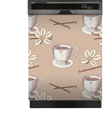 Produktbild von Aufkleber sticker 60x70 cm Dekorative folie Spülmaschine - Vanilleblüte und bohne