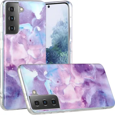 Produktbild von CLM-Tech Hülle kompatibel mit Samsung Galaxy S22 - TPU Silikon-Hülle Case Schutzhülle Handyhülle - Marmor sternenklarer Himmel lila bunt