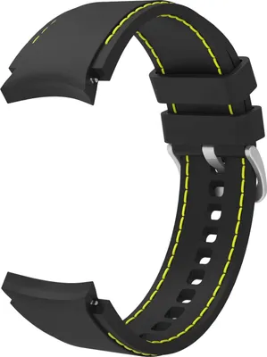 Produktbild von SYSTEM-S Armband flexibel aus Silikon 20mm für Samsung Galaxy Watch 4 Smartwatch Schwarz