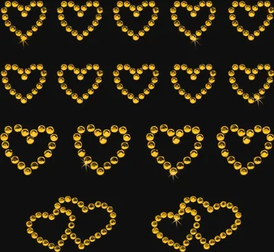 Produktbild von Oblique Unique 16 Herz Sticker Strass Steine Aufkleber Hochzeit Deko - gelb