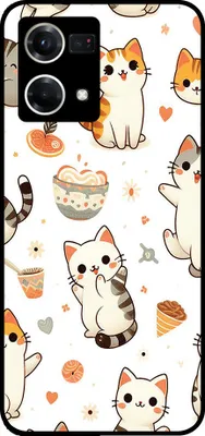 Produktbild von Smartphonica Telefon Fall geeignet für Oppo Reno8 4G mit Katze drucken - TPU zurück Abdeckung Fall Katze Design