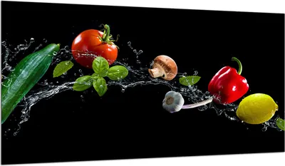 Produktbild von Herdabdeckplatte Glaskeramikkochfeld-Abdeckung Spritzschutz Glas 90x52 Gemüse