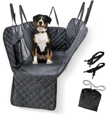 Immagine prodotto di Copertura universale per sedili auto per cani Unyqoos®, impermeabile e antiscivolo, con rete di ventilazione e tasche laterali, pieghevole e facile da pulire, per un trasporto sicuro e igienico