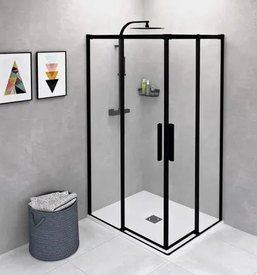 Produktbild von Polysan ALTIS BLACK Rechteckige Duschkabine 1000x900 mm, L/R Variante, Eckeinstieg