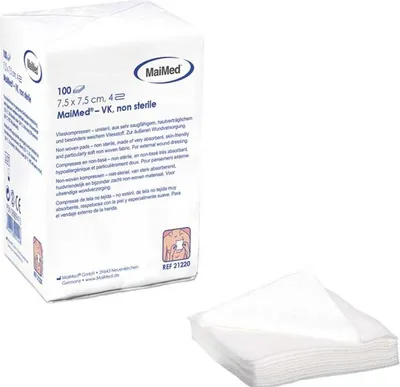 Obrázek produktu pro MaiMed VK, čtyřnásobné obklady z netkané textilie, nesterilní, 100 ks, 10 x 20 cm