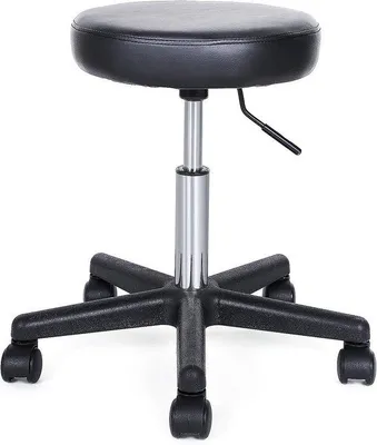 Produktbild von Famanu Drehstuhl höhenverstellbar 46-58 cm - Schwarz mit Kunstlederbezug