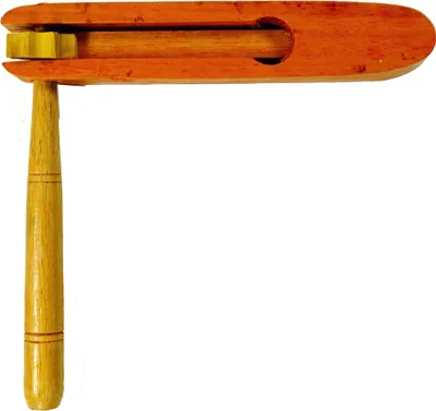 Produktbild von Musikinstrument aus Holz, Musik Percussion Rhythmus Klang Instrument, Handgearbeitet - Drehrassel 2, Braun, 15*16*2 cm, Musikinstrumente