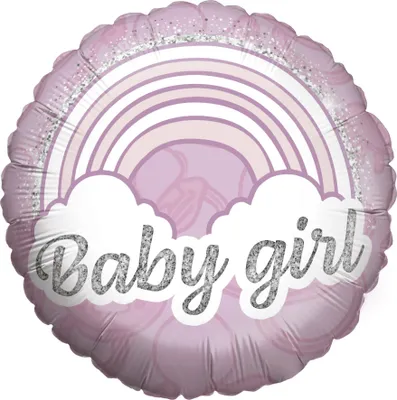 Produktbild von Folienballon Gender Reveal Baby Girl Rund 45cm Helium Babyparty Deko Ballon