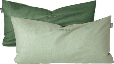Produktbild von Schiesser Kissenhüllenset Doubleface | 2-teilig | Zweifarbig | Renforcé | 100% Baumwolle | Reißverschluss| 40x80cm | Grün