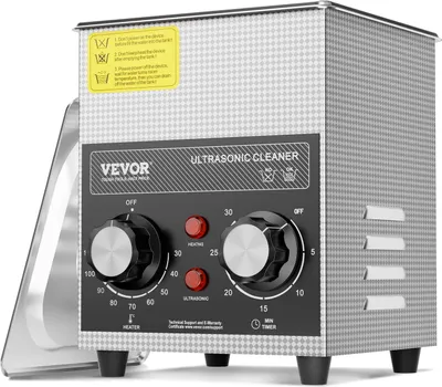 Produktbild von VEVOR 2 L Ultraschallreiniger mit Heiztimer & Korb professionelle digitale Ultraschall Reinigungsgeräte, 60 W Reinigungsmaschine für Uhreninstrumente Brillen Münzen Metallteile Werkzeuge Silber
