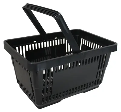 Image de Panier à provisions avec 1 anse, 21 litres, noir