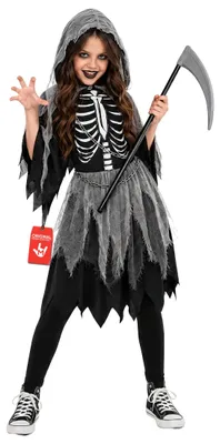 Produktbild von Morph Sensenmann Kostüm Kinder, Reaper Halloween Kostüm, L